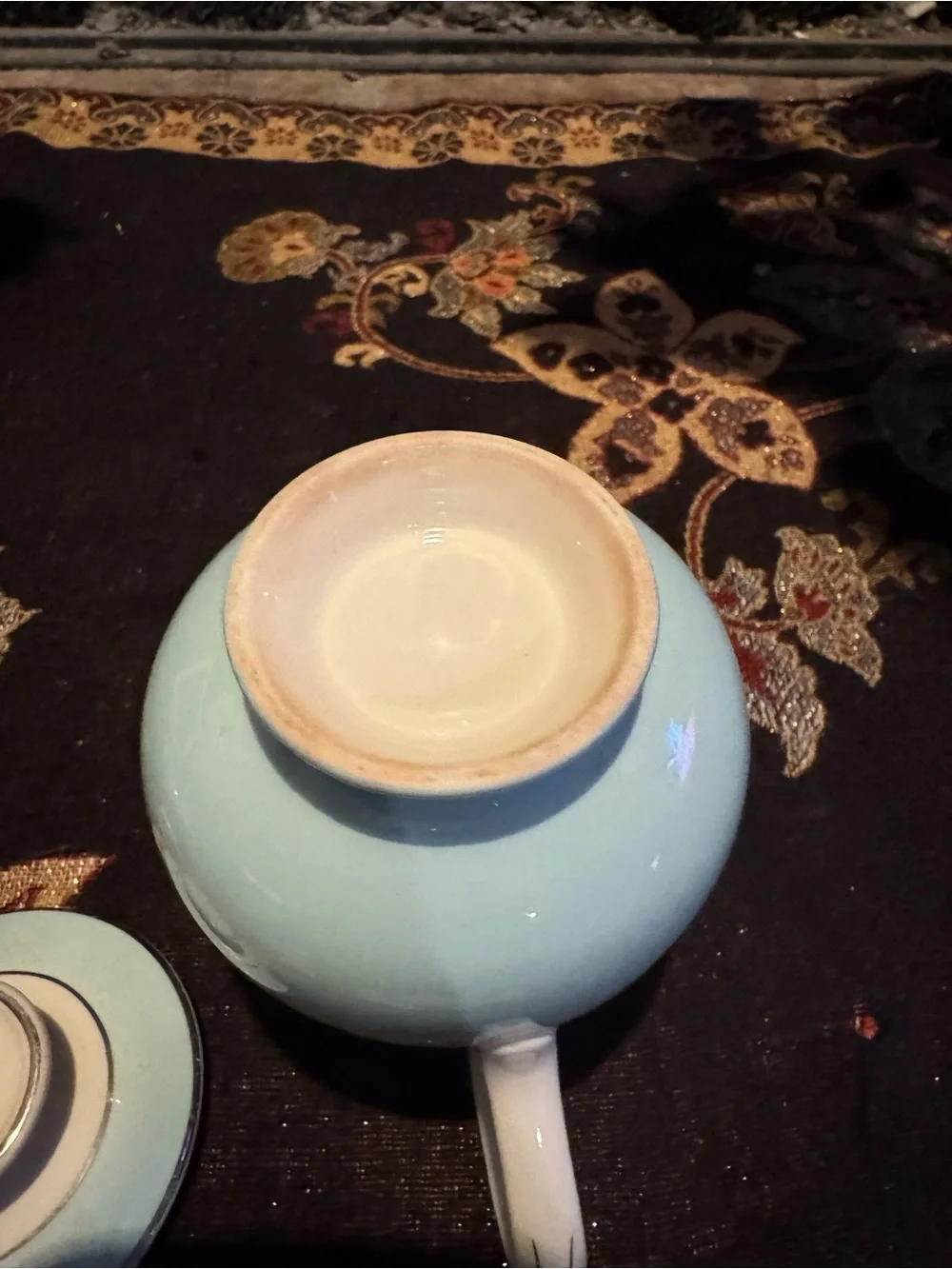Cunningham Pickett DANUBE Bouquet Aqua band Sugar Creamer Set
